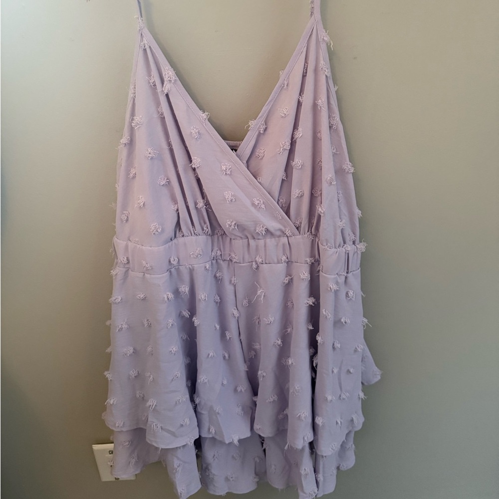 Spaghetti strap romper.